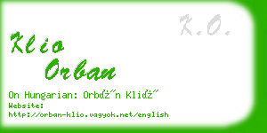 klio orban business card